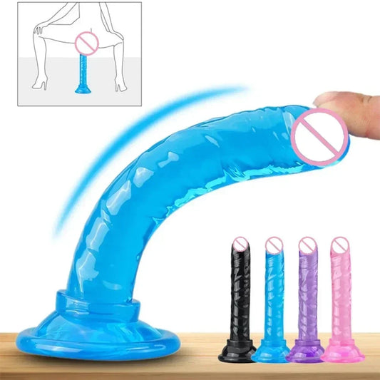 Realistic Dildos Crystal Pink Dildo with Strong Suction Cup Base Jelly Penis for Beginners Sex Toy for Women G Spot Clit Vaginal