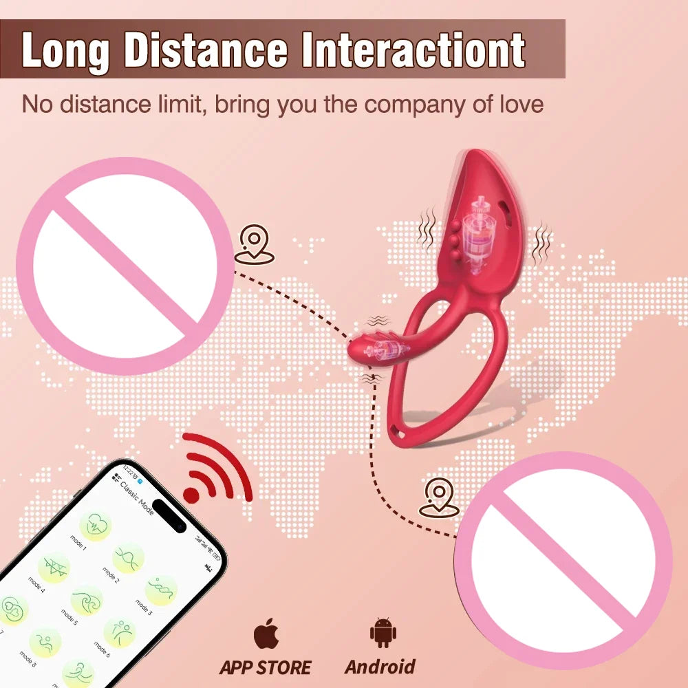 Wearable Panty Vibrator Vibrating Penis Cock Ring APP Remote Control Vibrators Clitoral Stimulator Adult Sex Toys for Women Men