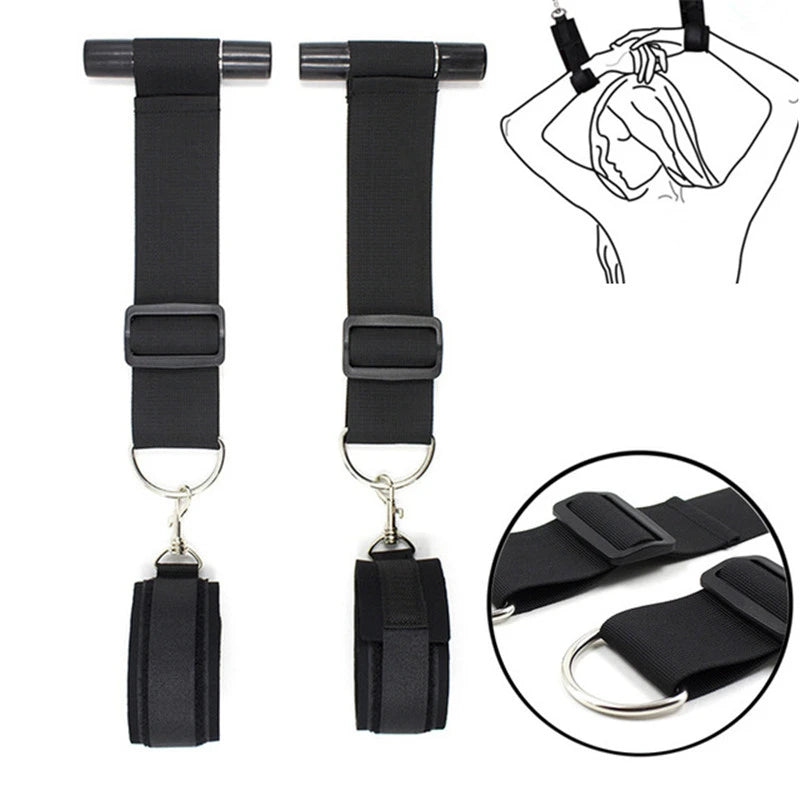 Bdsm Bondage Set Restraint Adult Game Handcuff Neck Collar Wrist Mouth Gag Strap Fetish SM Sex Toy For Woman Couples No Vibrator
