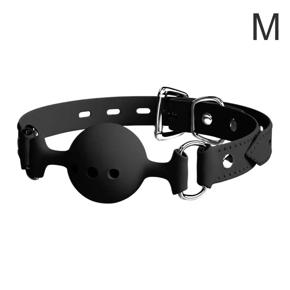 BDSM Mouth Gags Bondage Restraints All Silicone Mouth Gag Breathable Ball Gag Adjustable Belt Mouth Sex Toys For Adult SM Games