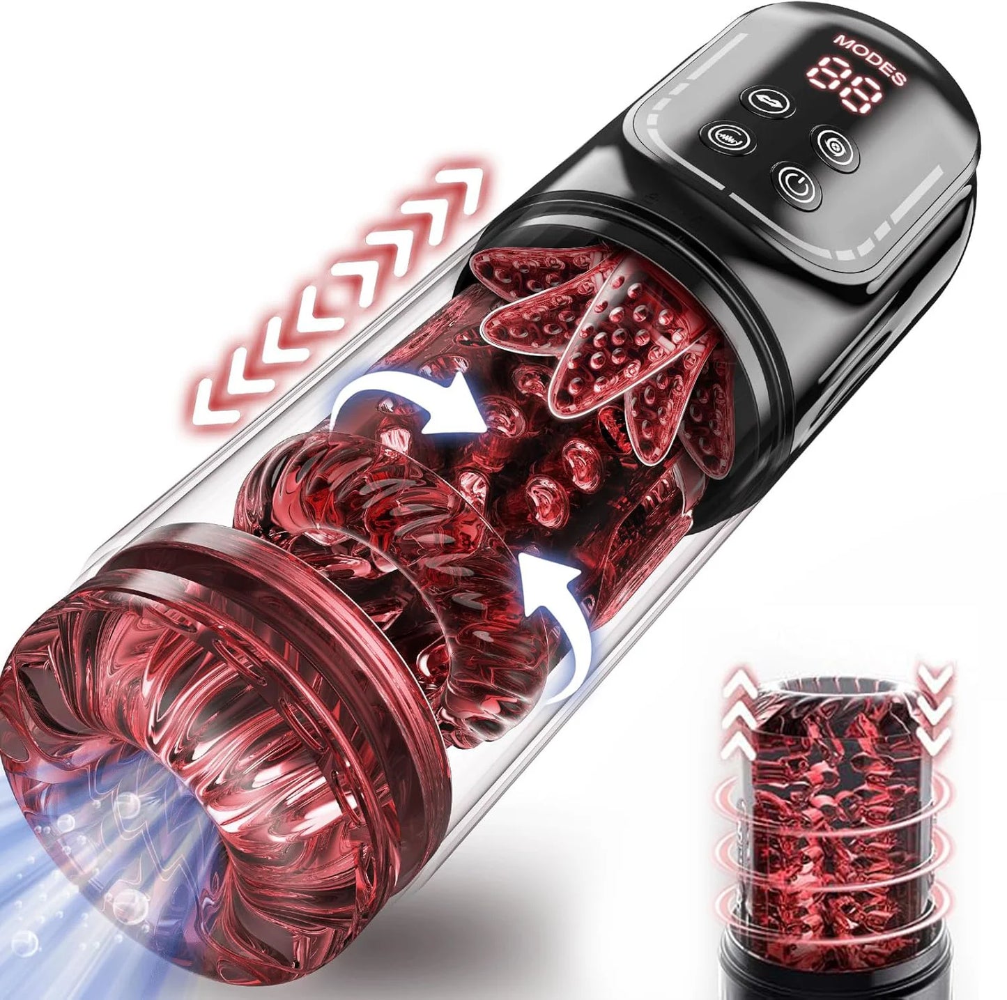 LCD Penis Pump Pocket Pussy Male Masturbator Vacuum Pump Thrusting Rotating Vibrating Sucking 3D Stroker Sex Toys for Man