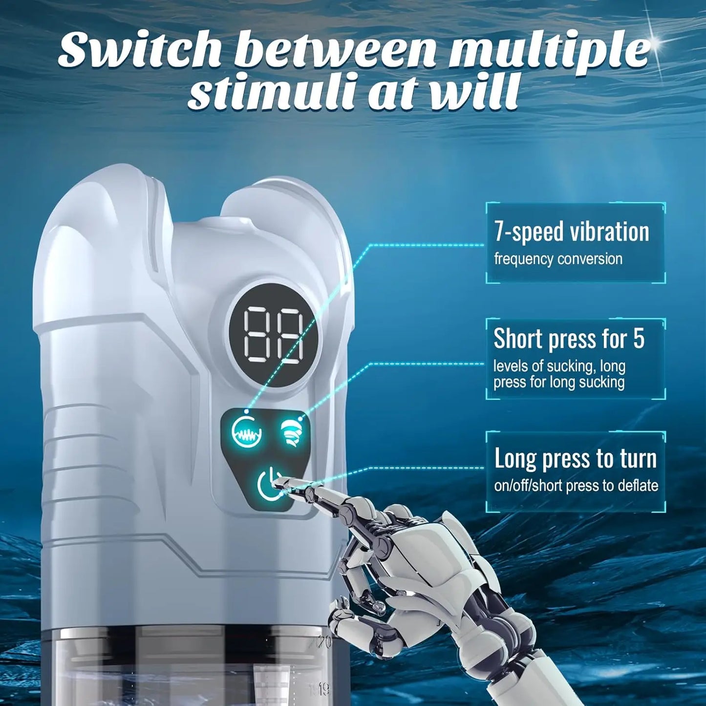 Electric Penis Pump with 5 Suction 6 Training Modes Automatic Male Masturbator LCD Pumps Enlargers Ault Sex Toys For Men