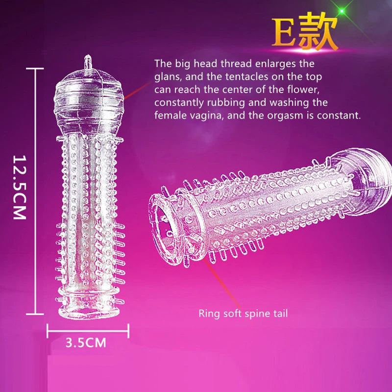 Penis Sleeve Cock Rings Penis Trainer Delay Ejaculation Penis Rings High Elasticity Time Lasting Sex Toys for Men Silicone Semen
