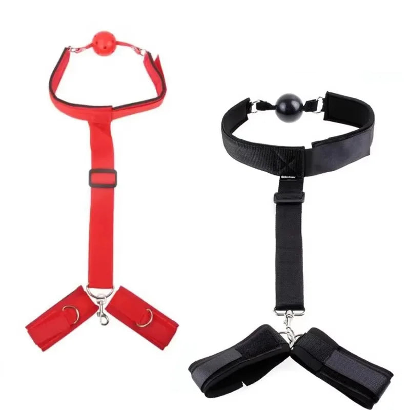 Mouth Ball BDSM Bondage Restraints Handcuff for Woman Couples Handcuffs Fetish Bondage Restraints Adult Games Erotic Sex Toys