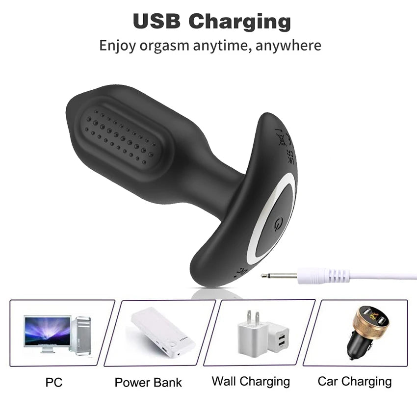 360° Rotation Wireless Control Anal Vibrator APP Bluetooth Butt Plug Men Prostate Massager Male Ass Anal Adult Sex Toys Couples