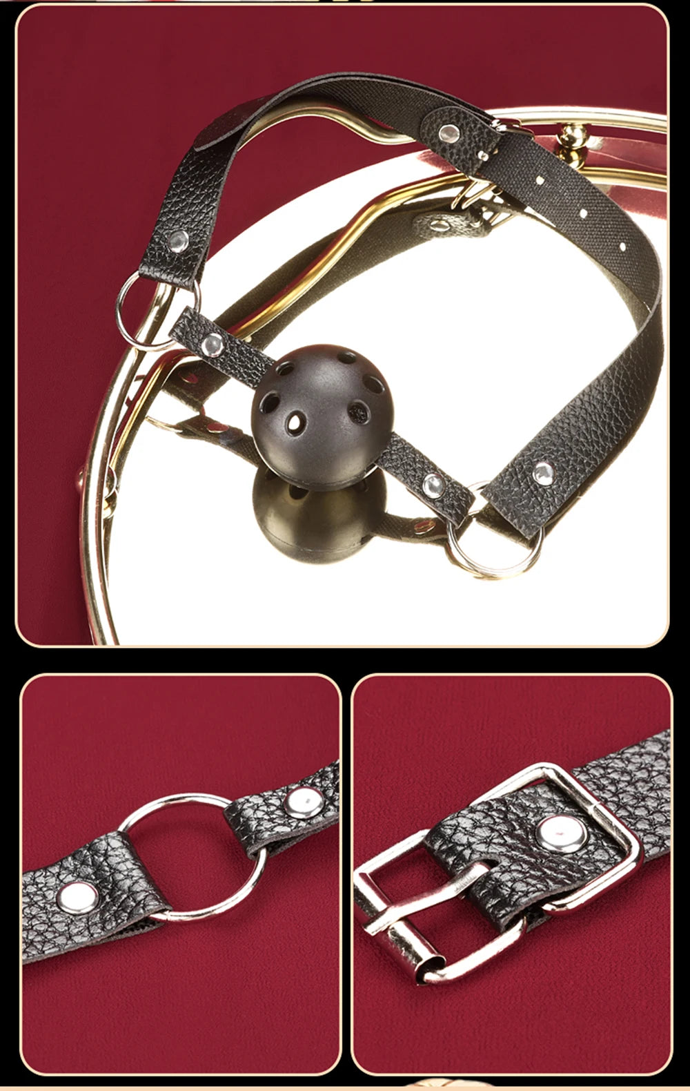 BDSM Bondage Restraint Kit 10 Pieces Drawstrings Collars Eye Masks Mouth Balls Whips Cotton Ropes Nipple Clamps Rope for Couple