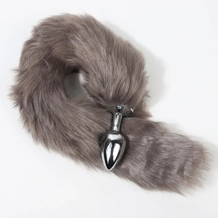 Anal Plug Metal Long Tail Anal Toys Sexy Fox Tail Anal Plug Adult Products Cosplay Sex Toys for Woman Men BDSM Beginner Sex Toys