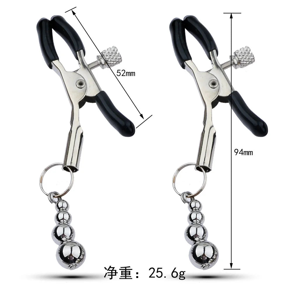 BDSM Bondage Nipple Clamp Sex Breast Clamp Clips Metal Nipple Shaking Clamps Breast Clip Sex Slaves Breast-Enhancing