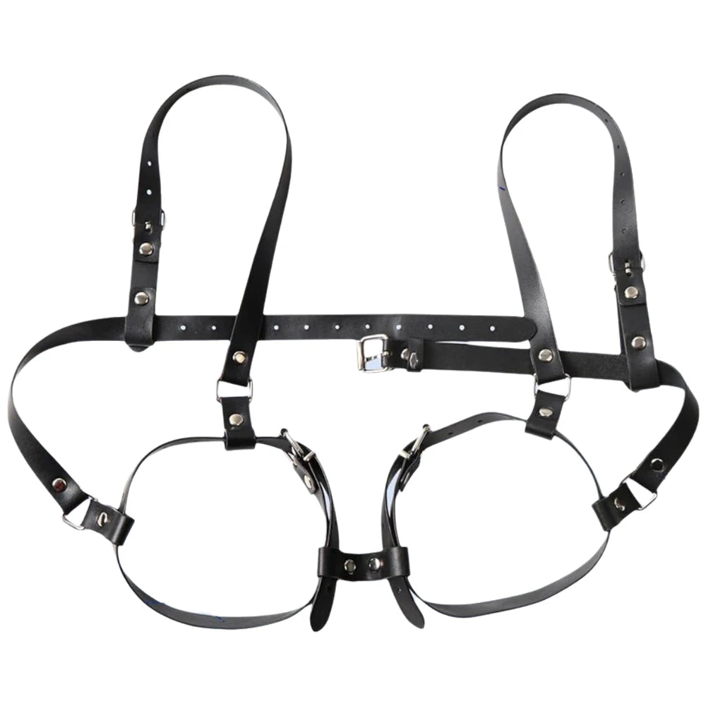 BDSM Breast Bondage Harness Sex Toys B to D Cup Leather Fetish Sexy Chest Restraints Punk Gothic For Women SM Bra Belts Straps