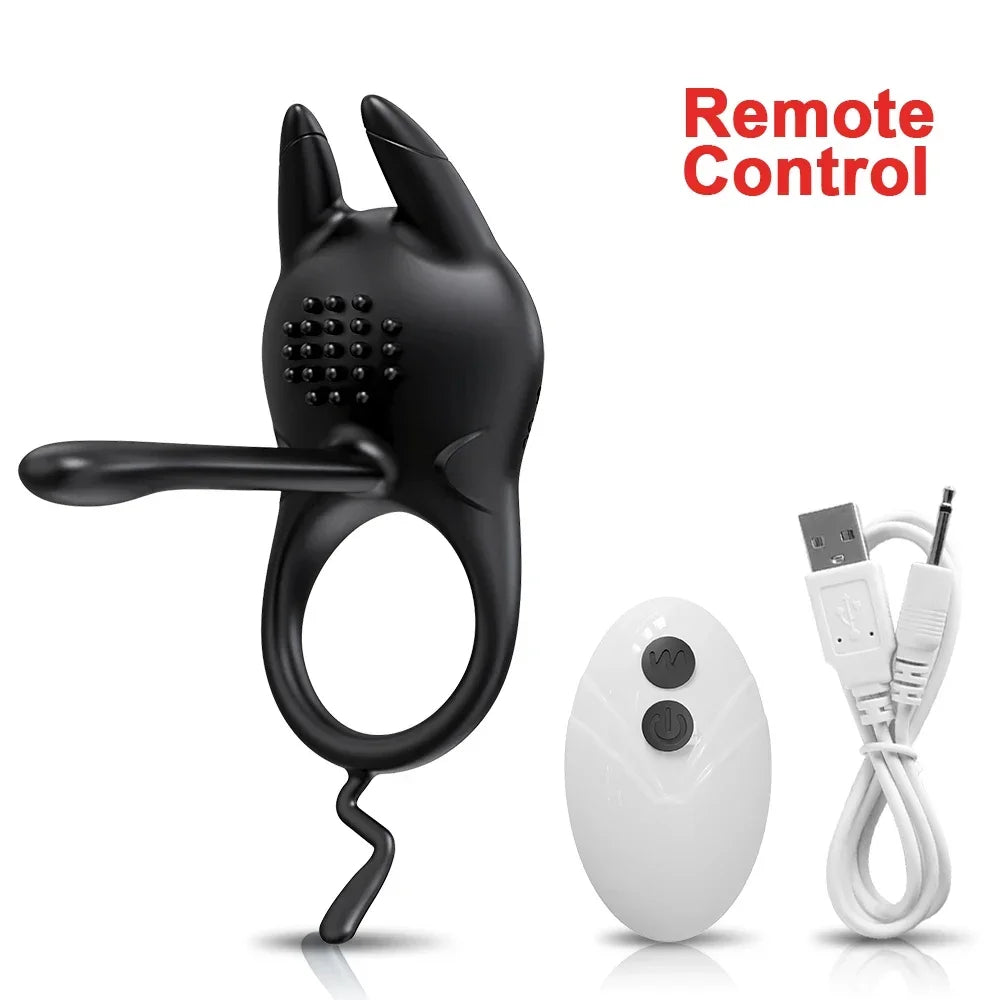 Vibrating Cock Ring Penis Ring for Men Remote Control Ejaculation Delay Penis Extension Clit Stimulator Sex Toy for Couples 18+