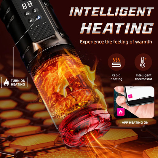 Male Automatic Masturbator Cup Thrusting Heating Rotating Pussy Licking Blowjob Sucking Machines Telescopic Sex Toy For Men