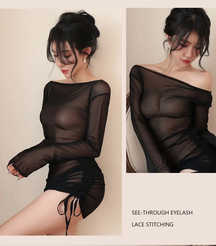 Lingerie women's perspective long sleeved hip hugging dress passionate and hot new xxnx fetish Babydoll sexy. items xxx Sex shop