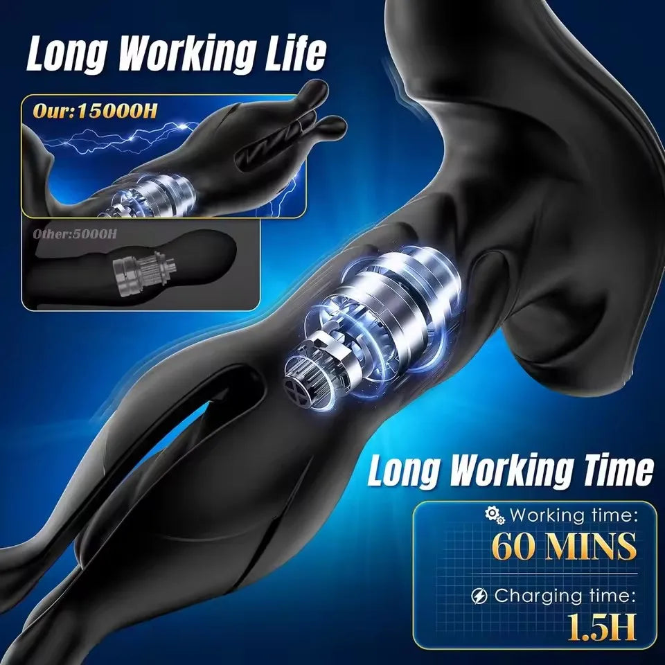Thrusting Prostate Massager Vibrator Remote Control 9 Tension Shock Flapping Vibrating Anal Butt Plug Sex Toys for Men Women