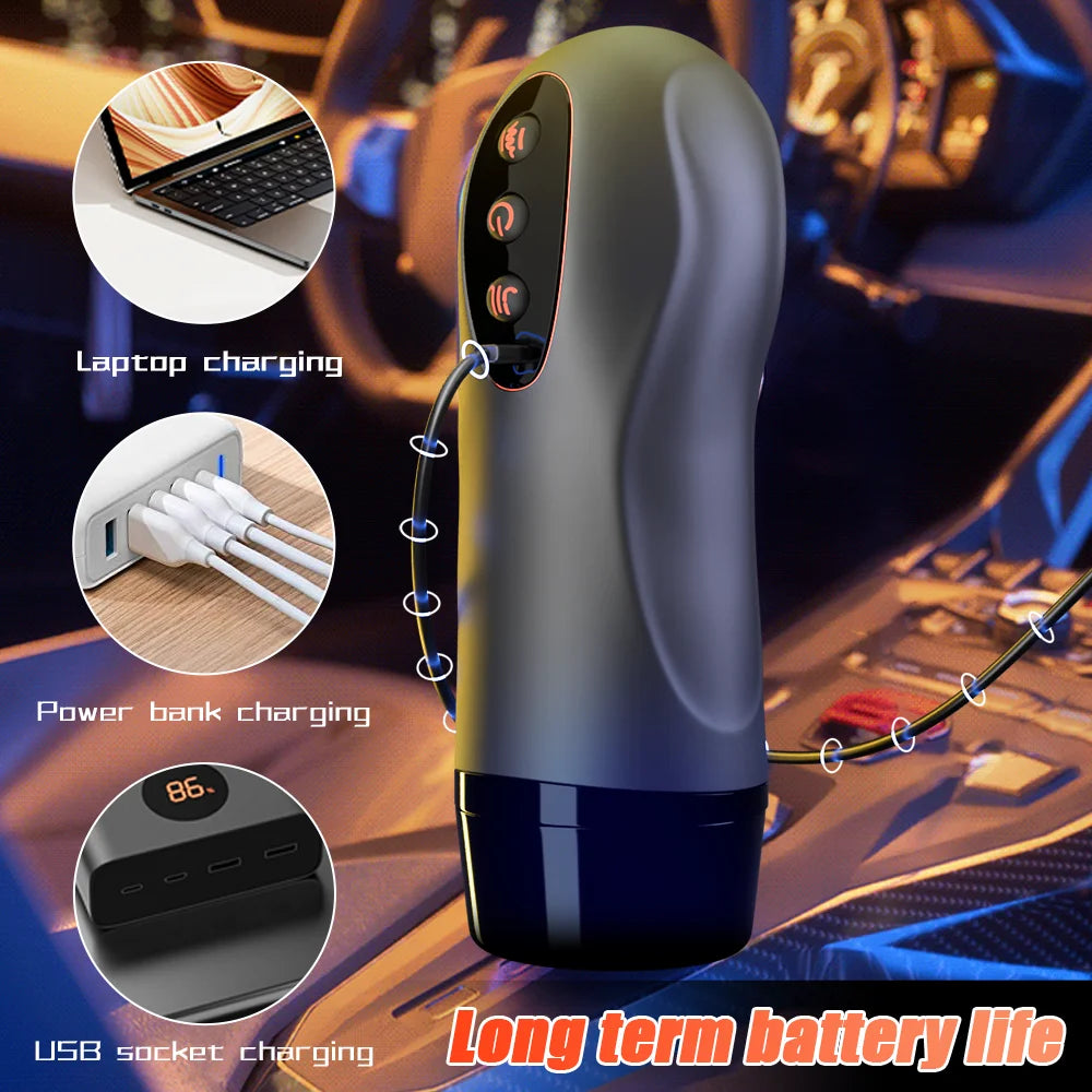 Sex Machines Male Masturbation Cup Suction Mount Pocket Pussy Sexy Voice Penis Trainer Heating Masturbator Toy Sex Toy For Men