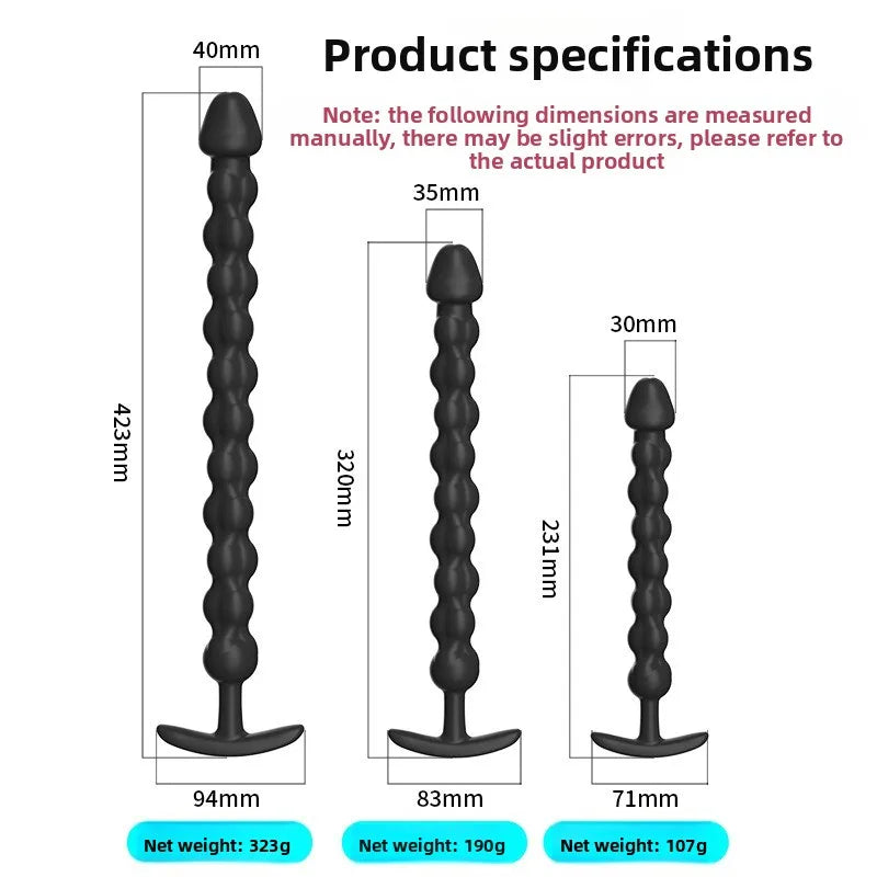 Anal Beads Long Size Anal Plug Male Female Anal Vibrator for SM Play Adult Sex Toy for Sexual Training Adult Anal Sex Toy