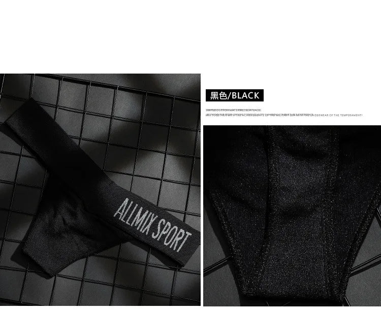 lingerie sexy underwear Unisex Seamless Sports Fitness Letters tanga hombre Deep V Wide Waist Low Waist Seamless Briefs Thong