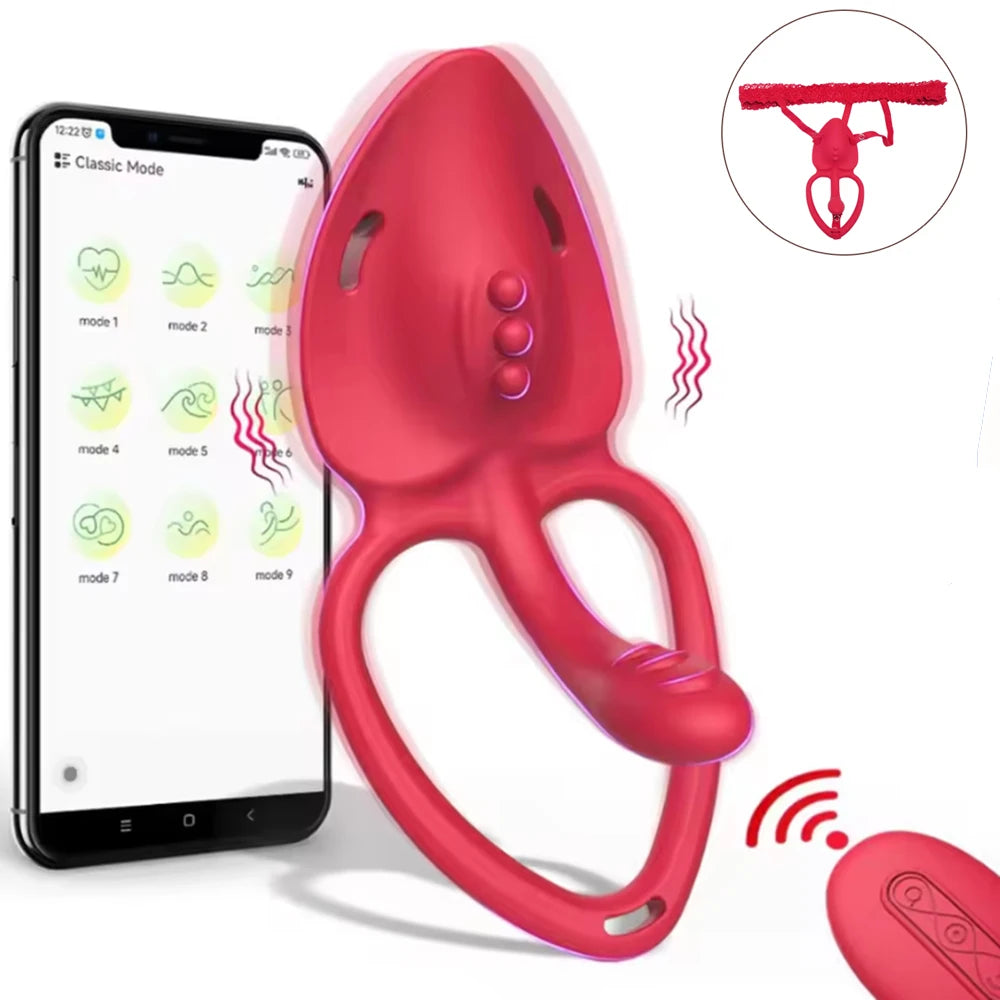 Wearable Panty Vibrator Vibrating Penis Cock Ring APP Remote Control Vibrators Clitoral Stimulator Adult Sex Toys for Women Men