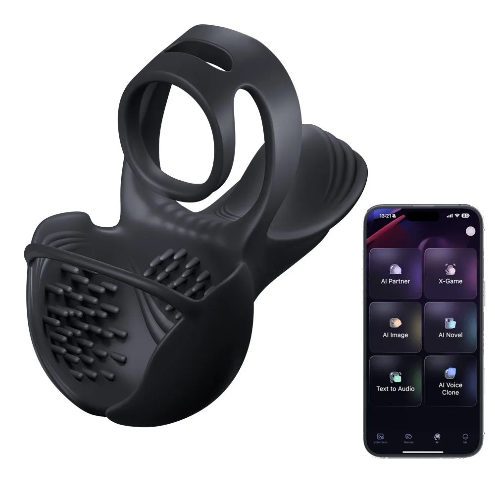 Vibrating Cock Ring Sex Toy for Men Penis Ring Vibrator APP Control Male Sex Toy for Testicle Stimulator Adult Toy Men Erection