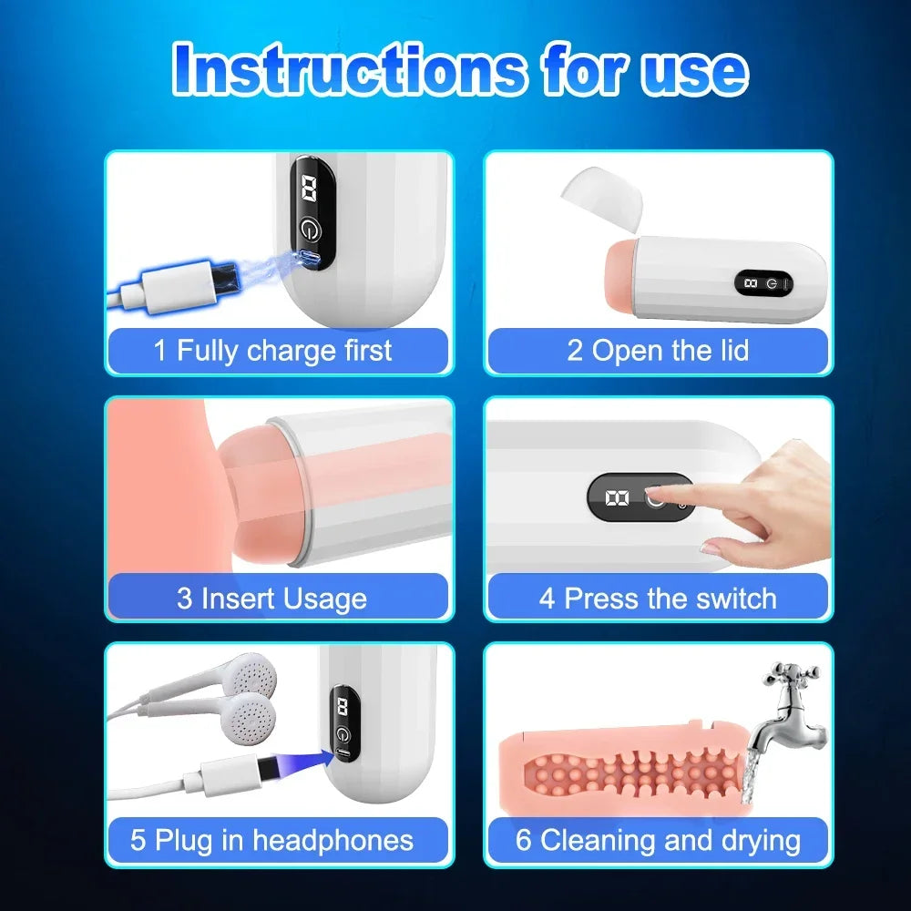 Automatic Sucking Male Masturbator Vibration Blowjob Machine Masturbation Cup Pocket Pussy Penis Pump SexToy Adult Goods for Men