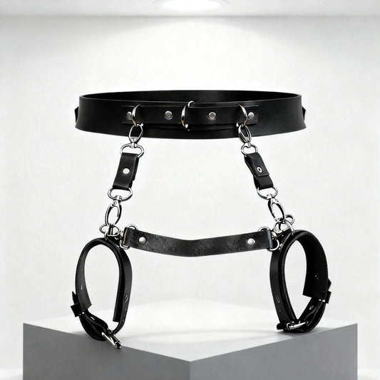 BDSM Bondage  Women's Pop Punk Belt Binding Belt  Handcuffs Bondage Kit  Role Sex Toys For Couples