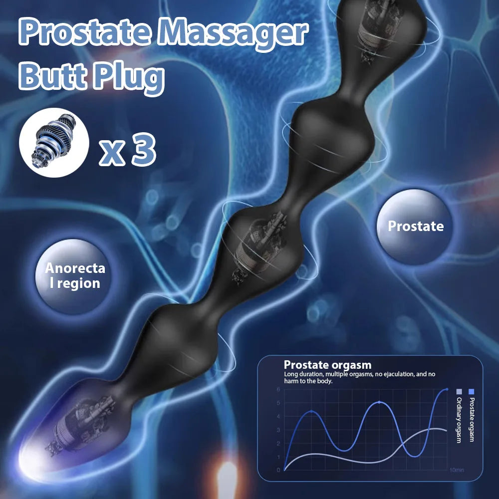 Anal Bead Vibrator For Men Vagina Clitoris Stimulator Vibrating Butt Plugs Huge Anal Dildo Prostate Massage Adult Sex Toys 18+