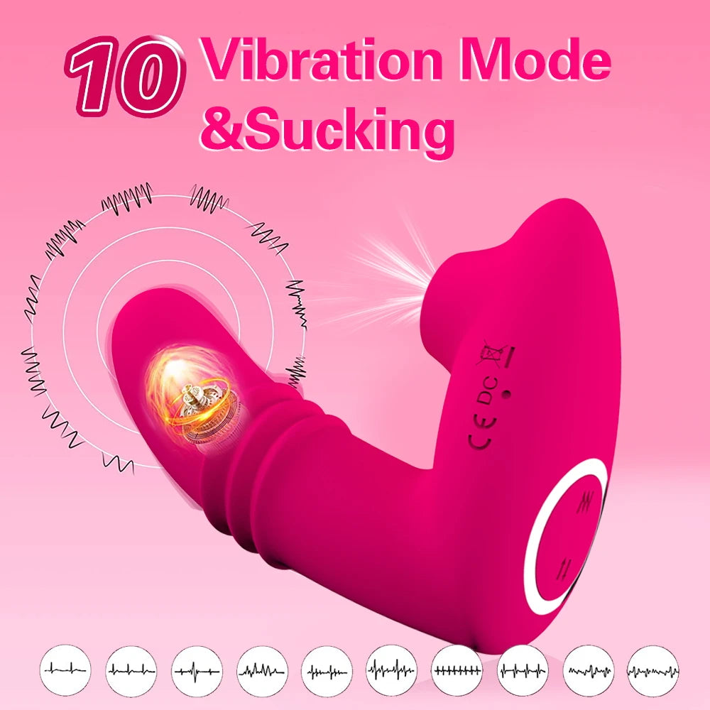 Sucking Vibrators For Women Wireless Remote Control Telescopic Vibrating Dildo Vagina Clitoris Stimulator Sex Toys For Women