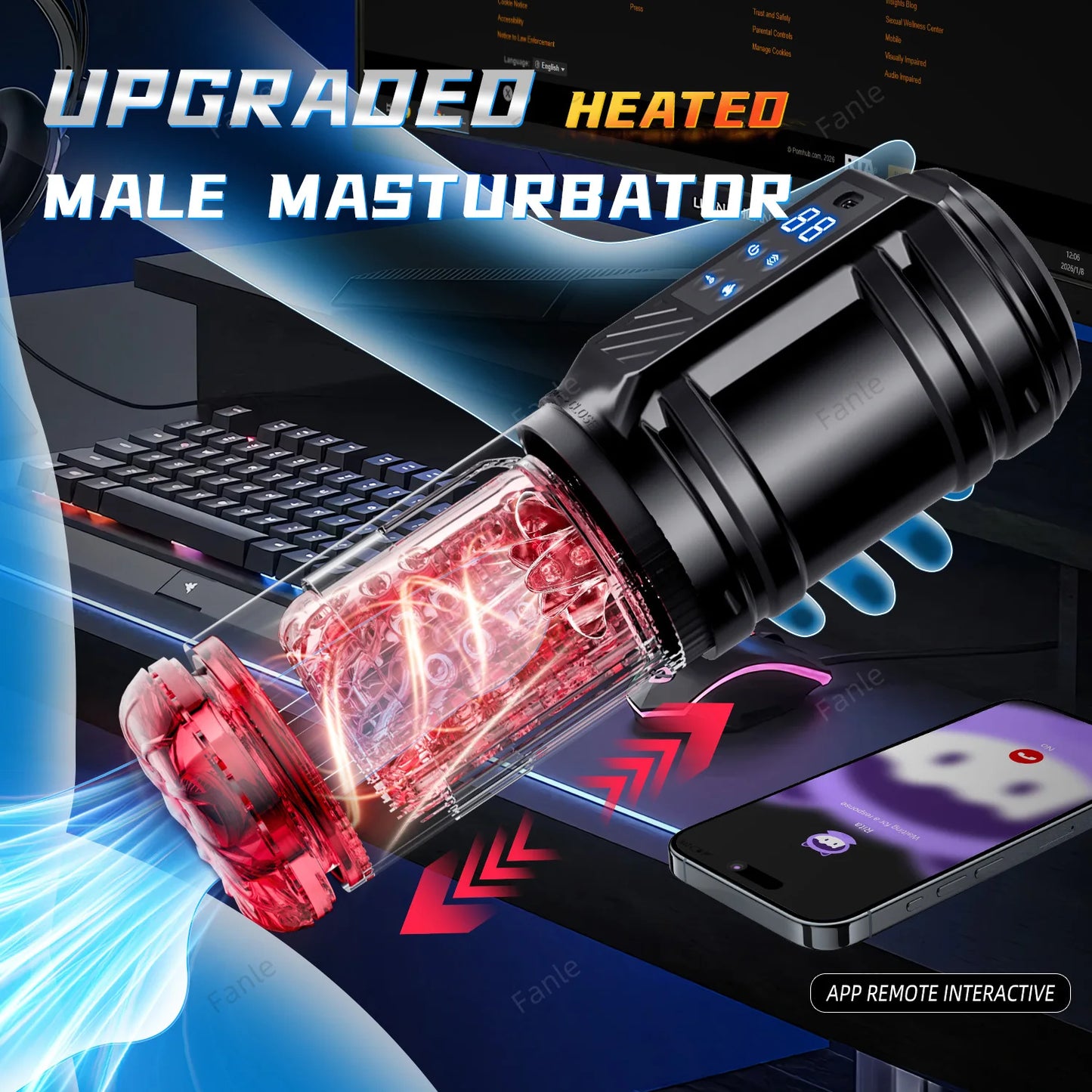 Male Automatic Masturbator Cup Thrusting Heating Rotating Pussy Licking Blowjob Sucking Machines Telescopic Sex Toy For Men