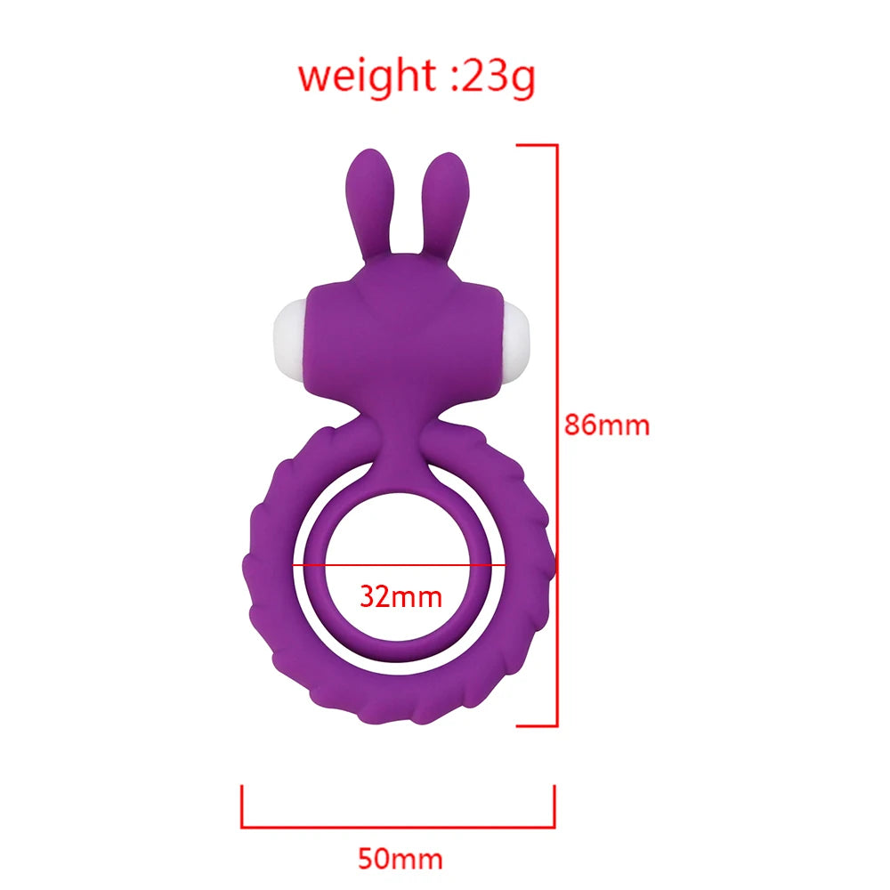 Dual Vibrating Cock Ring Dick Penis Ring Cockring Soft Silicone Adult Sex Toys for Men for Couples Enhancing Harder Erection