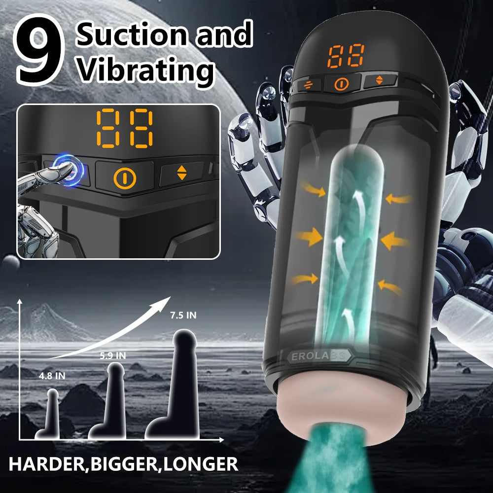 Male Masturbator Penis Pump Sex Toy for Men 9 Sucking & 9 Thrusting & 9 Vibrating APP Controlled Adult Toys Pocket Pussy 18+