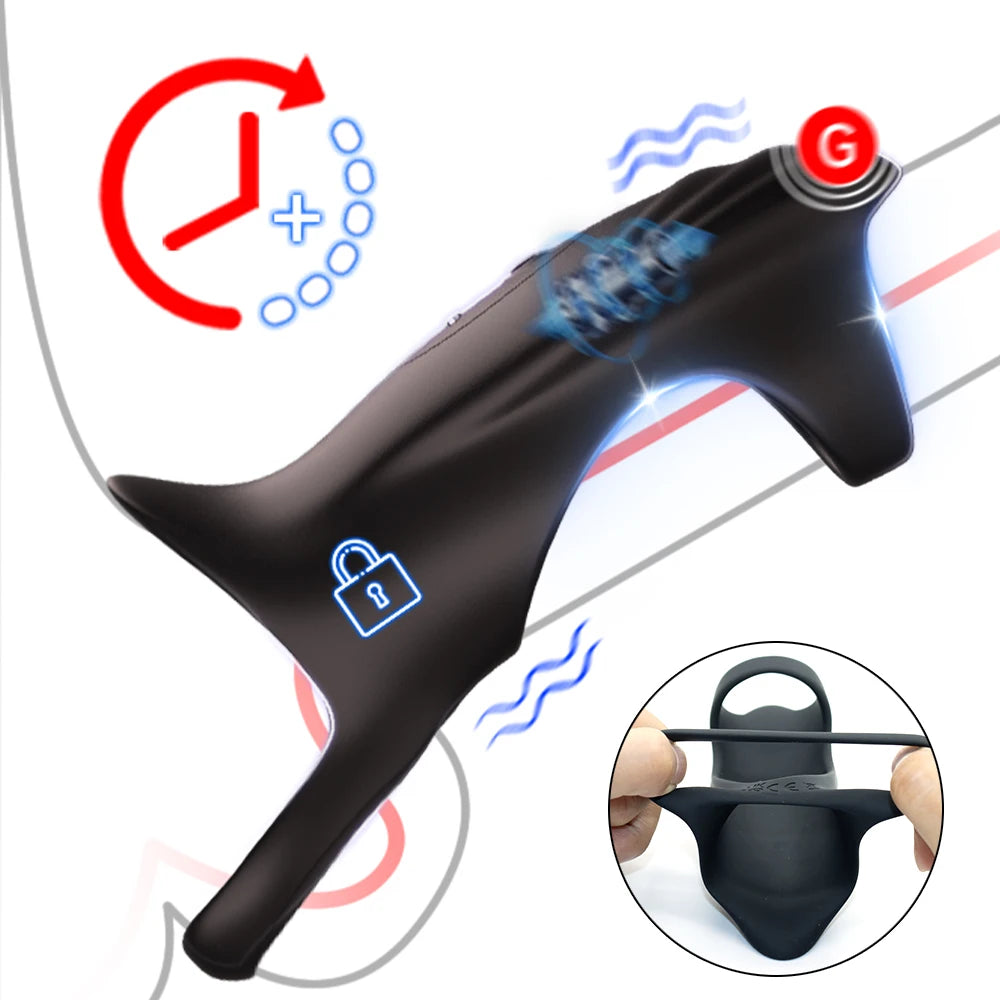 APP Controlled Penis Ring Vibrator Sex Toys for Men 10 Vibration Cock Sleeve G Spot Vibrator Couples Adult Toys Games 18+