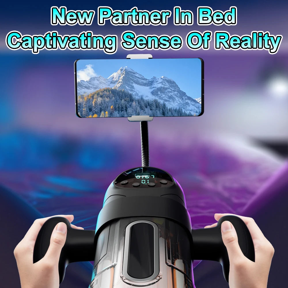Male Vibrator Automatic Thrusting Sucking Sex Machines Pussy Penis Sleeve Blowjob with Handle LCD Display Pocket Male Adult Toys