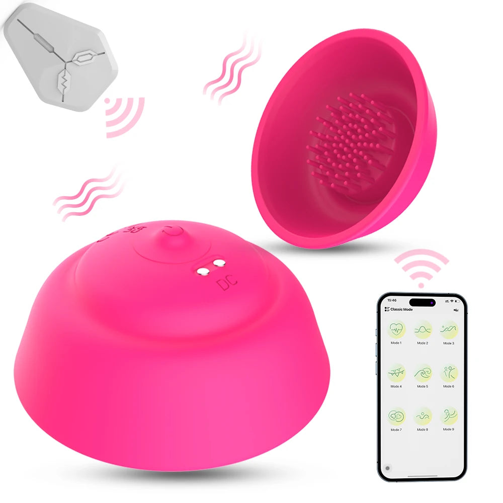 Nipple Toy Vibrator for Women APP Remote Control Nipple Clamps Sucking with 10 Vibrating Breast Stimulation Sex Toys for Couples