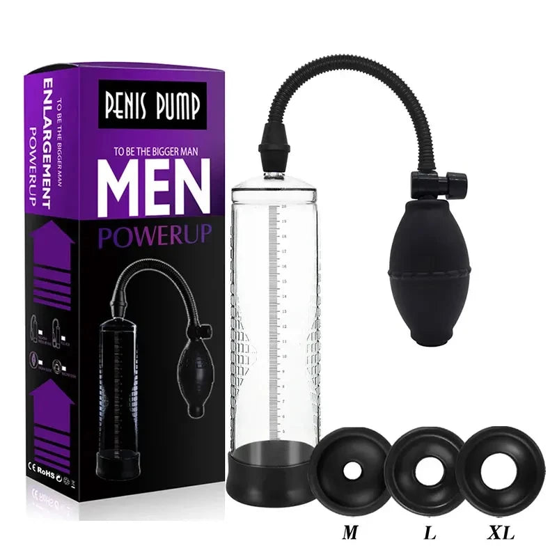 Effective Penis Pump Enlargement Vacuum Dick Extender Men Sex Toy Powerful Vacuum Pump Increase Length Enlarger Adult Product