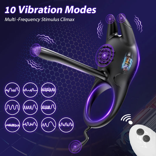 Vibrating Cock Ring Penis Ring for Men Remote Control Ejaculation Delay Penis Extension Clit Stimulator Sex Toy for Couples 18+