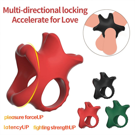 Penis Ring Men SM Testicle Bondage Ball Stretcher Erection Delay Ejaculation Cock Cage Lock Enlargement Sex Toys Couple