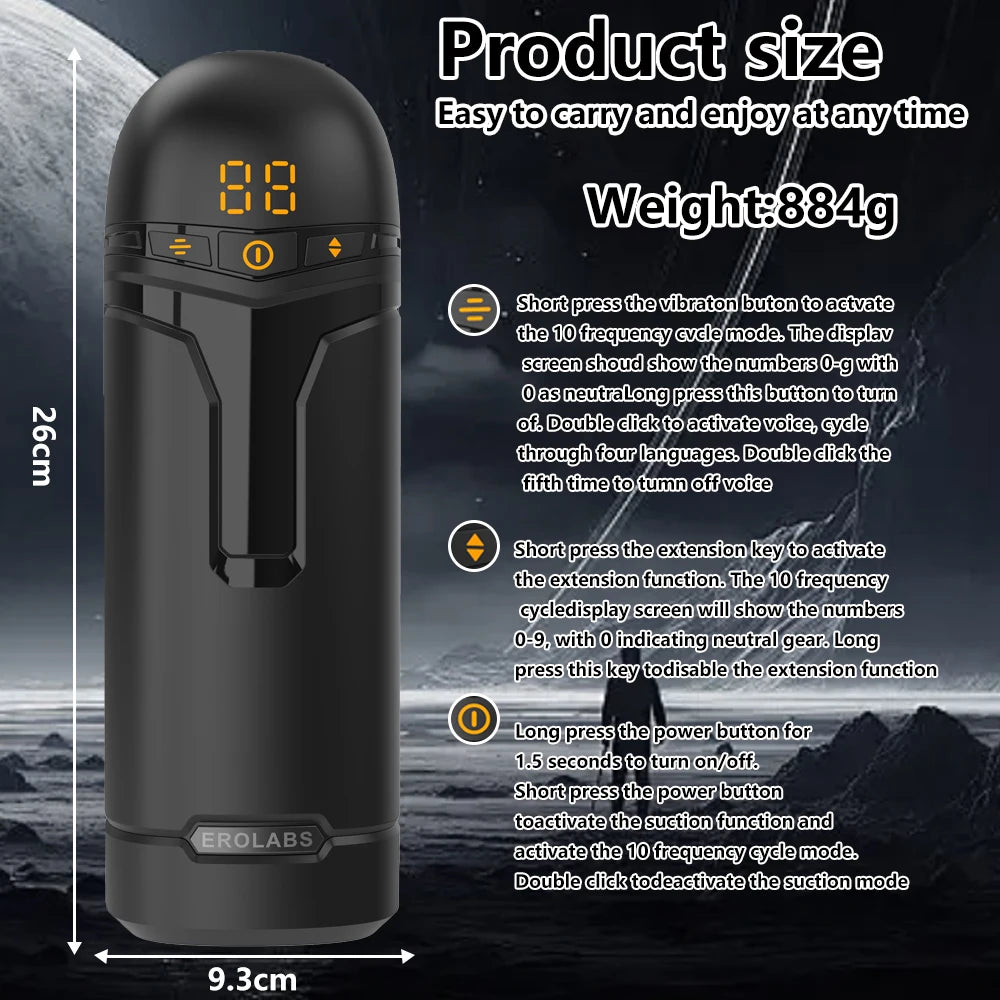 Male Masturbator Penis Pump Sex Toy for Men 9 Sucking & 9 Thrusting & 9 Vibrating APP Controlled Adult Toys Pocket Pussy 18+