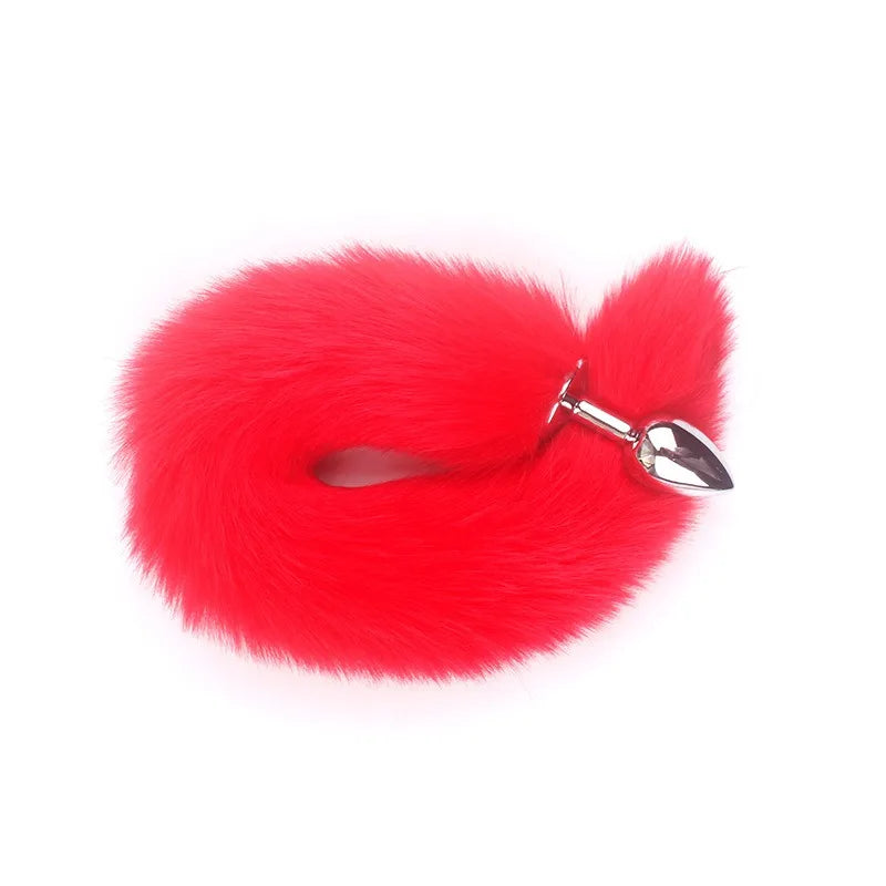 Anal Plug Metal Long Tail Anal Toys Sexy Fox Tail Anal Plug Adult Products Cosplay Sex Toys for Woman Men BDSM Beginner Sex Toys