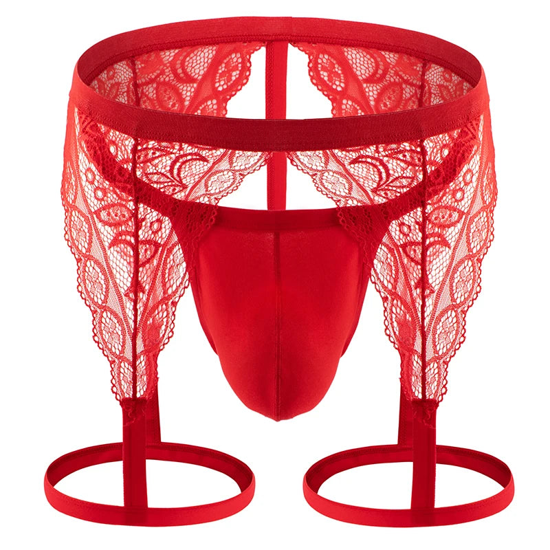 Lingerie Mens Thongs G-string Jockstrap Sexy Lace Underwear G String Homme Panties Bikini T-bacck Briefs