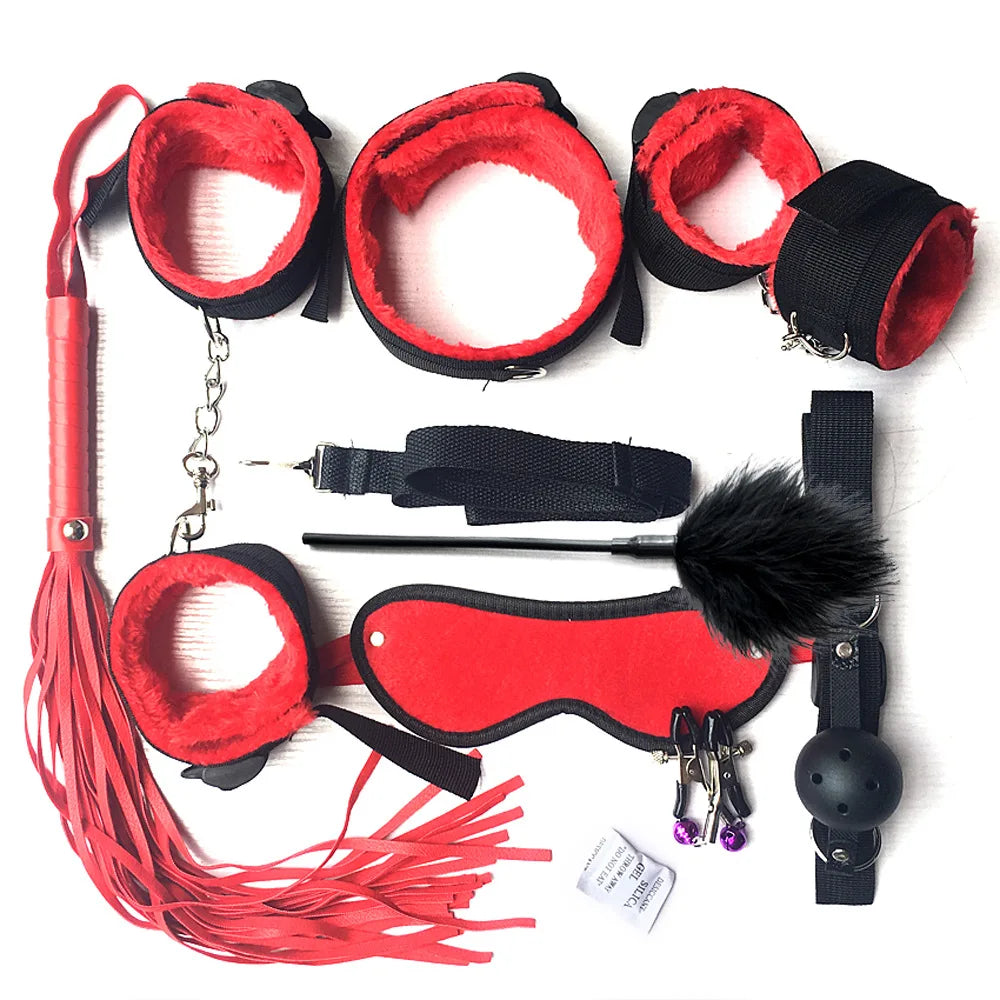 Adult BDSM Bondage Set Soft Cuffs Handcuff  Ankle Restraints Sex Toys Kit for Couples Women Slave Bed SM Strap for Enhanced Play