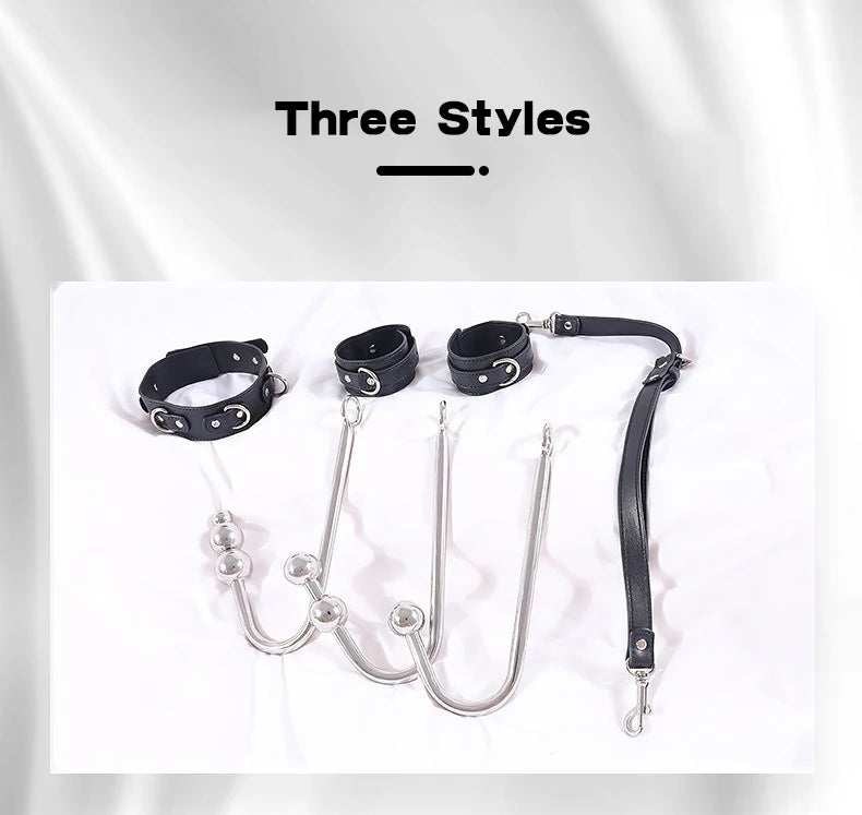 BDSM Sex Bondage Kit Restraints Bondage Restraints Metal Anal Hook Harness Necklace Bondage Handcuffs Adult Sex Toys Bondage Set