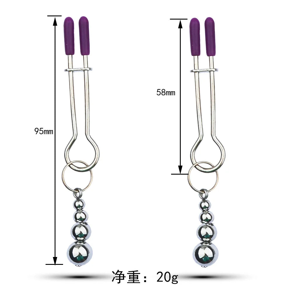 BDSM Bondage Nipple Clamp Sex Breast Clamp Clips Metal Nipple Shaking Clamps Breast Clip Sex Slaves Breast-Enhancing