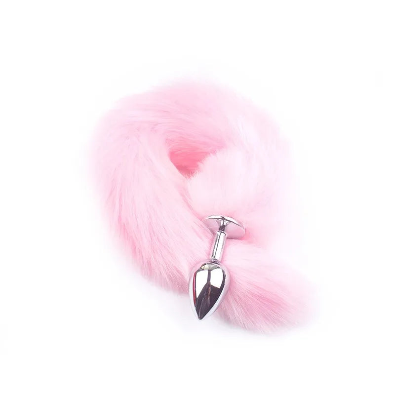 Anal Plug Metal Long Tail Anal Toys Sexy Fox Tail Anal Plug Adult Products Cosplay Sex Toys for Woman Men BDSM Beginner Sex Toys