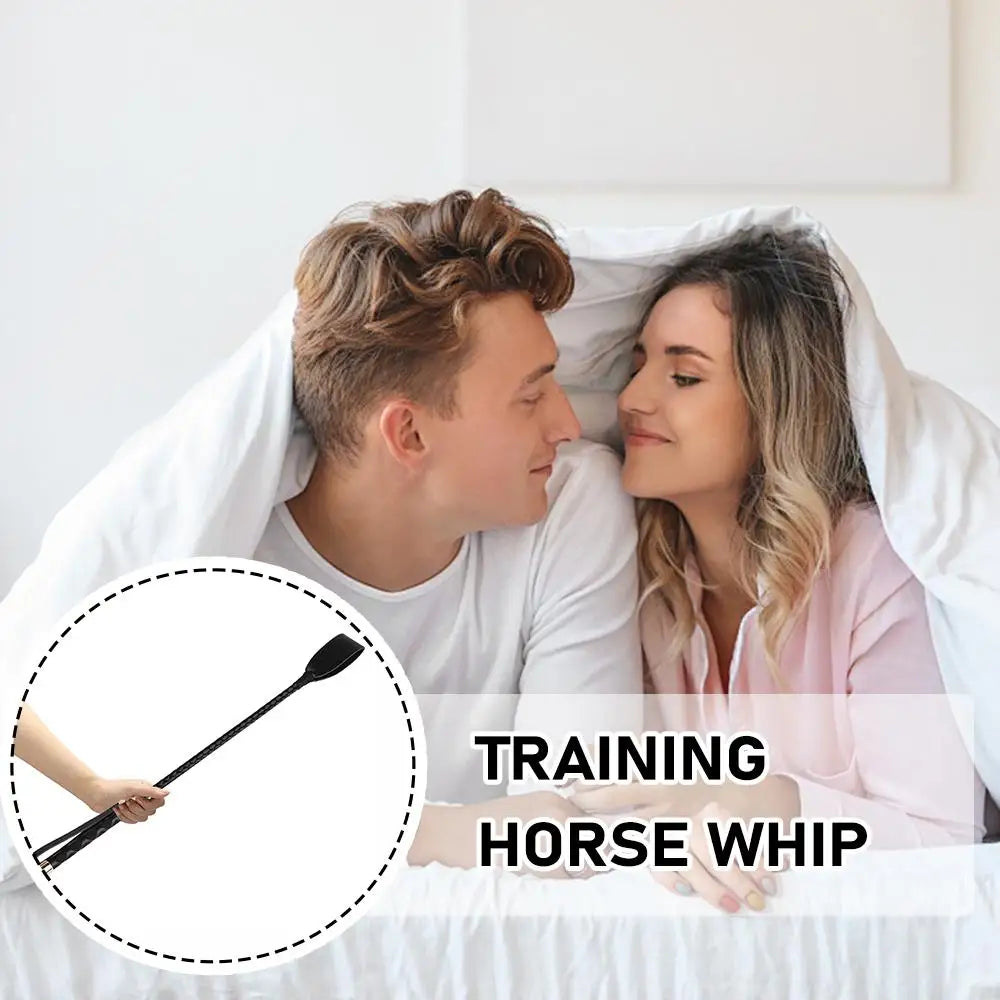 54CM Black PU Leather Spanking Paddle Long Whip Flirting Slave BDSM Bondage Flogger Sex Toys For Woman G Spot Sex Shop