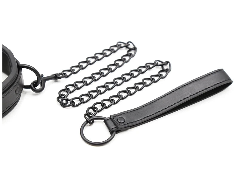 Bdsm Collar Leather Iron Chain Link Bdsm Slave Collars Bondage Collar Bdsm Sex Toys For Women Couples Adults Sexy Toys Sex Shop