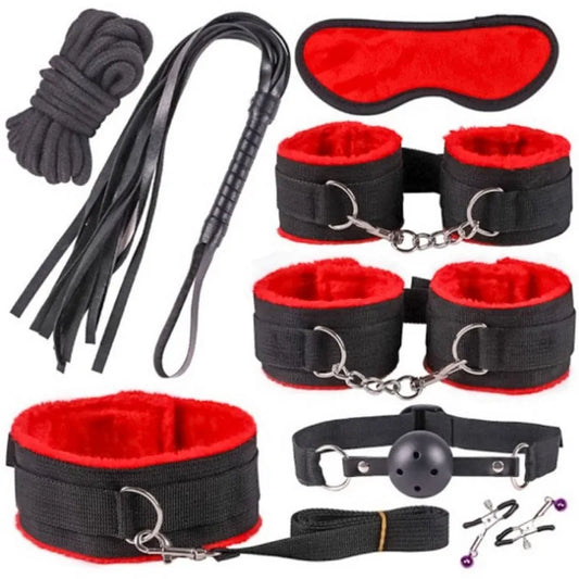 Adult BDSM Bondage Set Soft Cuffs Handcuff  Ankle Restraints Sex Toys Kit for Couples Women Slave Bed SM Strap for Enhanced Play