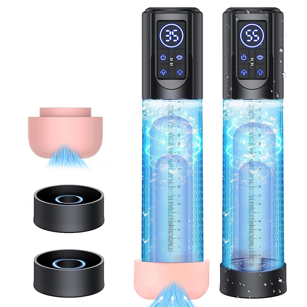 IPX7 Electric Penis Pump Adult Sex Toys Dick Enlarger for Men Erection Air Water Extender 4 Training 3 Suction Male Masturbator