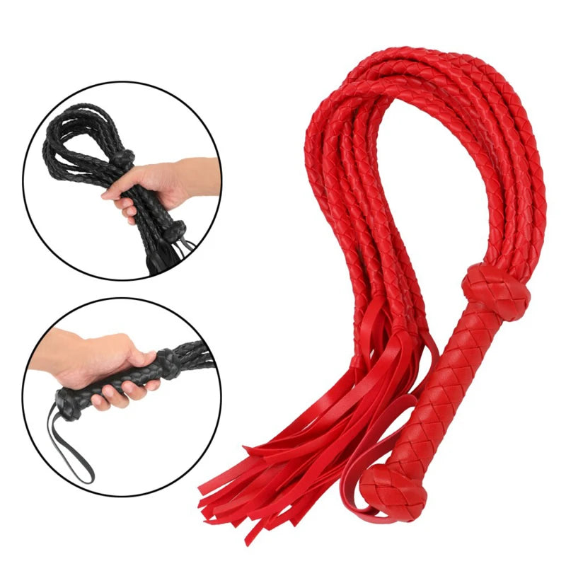 PU Leather Flogger Frisky Imprint Spanking Paddle Beat Submissive Sex Play Horse Crop Training Whip For Equestrian Riding Bat