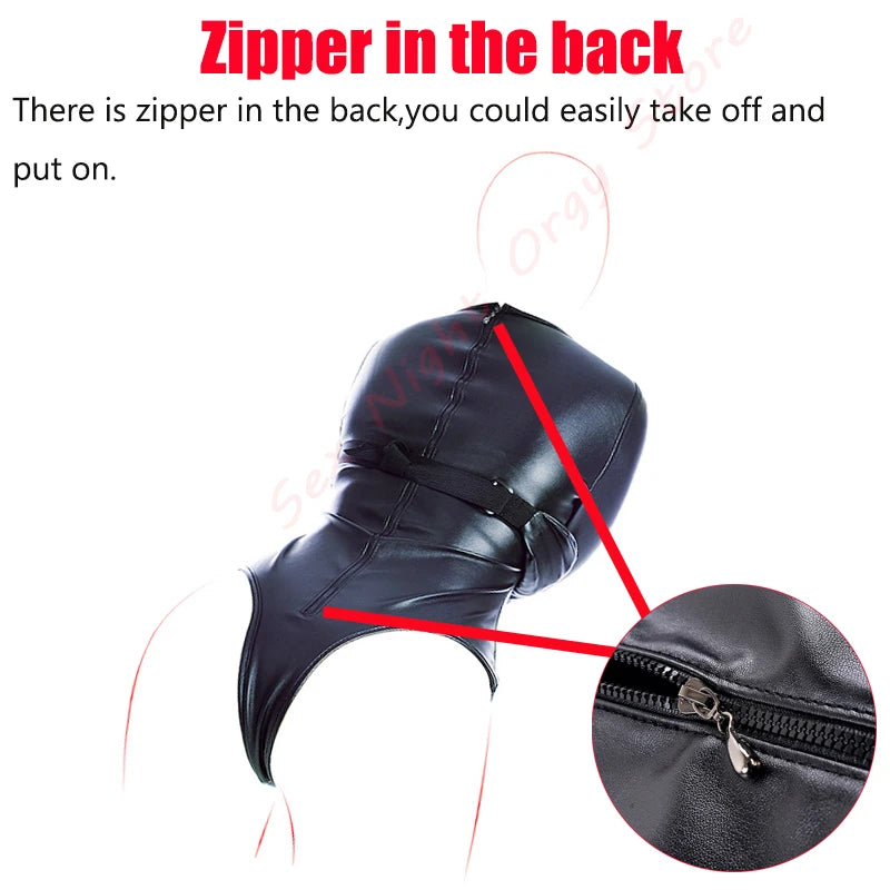 BDSM Bondage Long Sleeve Bodysuit,Adjustable Belt,Leather Arm Binder Restraint Straitjacket,Slave Cosplay Costume Women Sex Toys