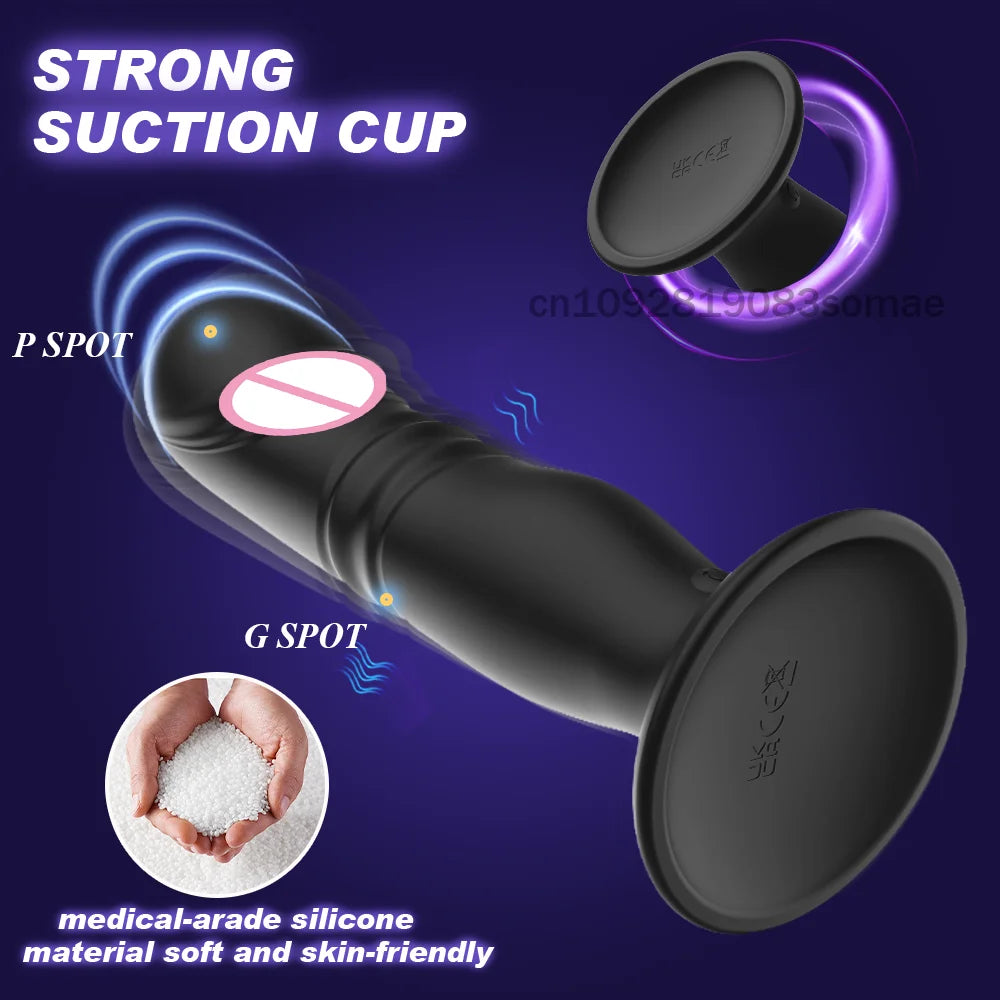 Thrusting Sex Toys Anal Plugs Vibrator APP Wireless Telescopic Anal Dildo Witn Suction Cup Prostate Massager Butt Plug for Men