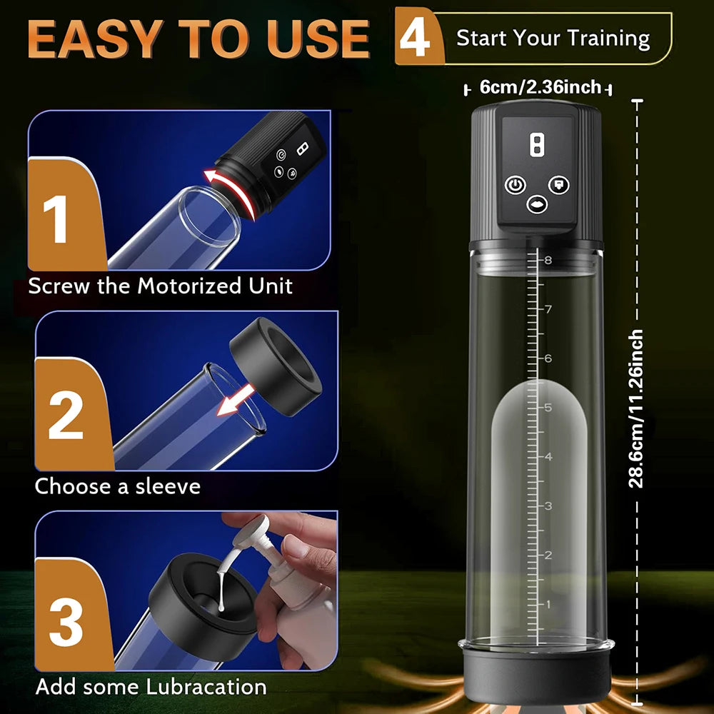 Electric Penis Pump for Enlargement Man Vacuum Pump Enlargement Extend Pump Male Masturbator Penile Bigger Trainer Adult Sex Toy